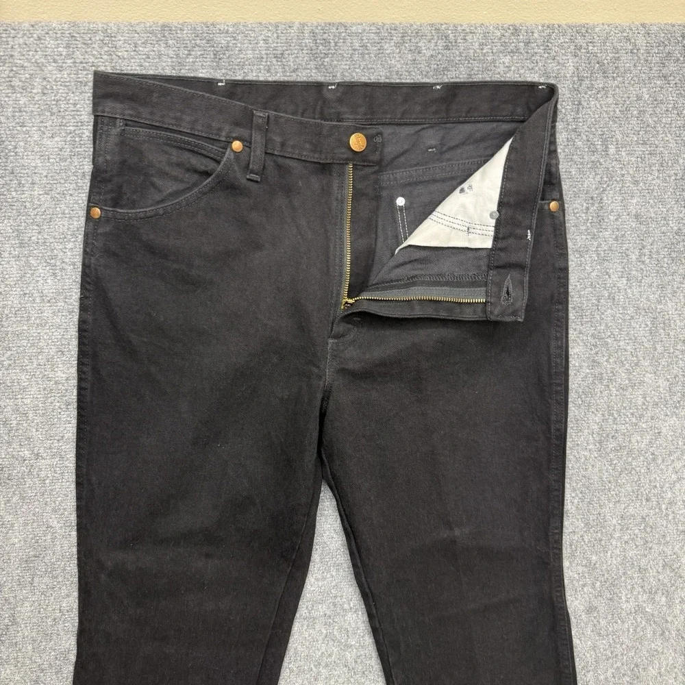 Wrangler 936Wbk Cowboy Cut black straight leg jeans men's size 34 34x32 western